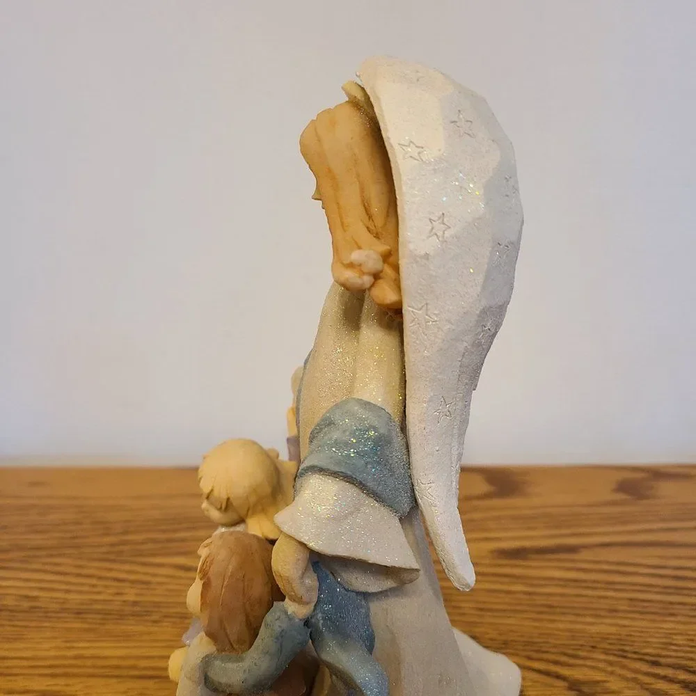 Karen Hahn Angel With Kids Figurine Foundations by Karen Hahn Enesco Group VTG